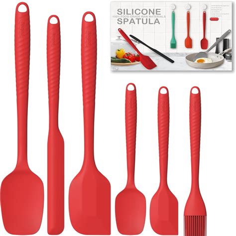 solid silicone spatula|Permanent Warranty Silicone Spatula Set of 6 Seamless One .